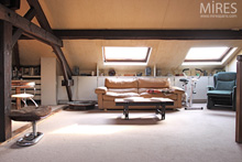 Attic room with TV and reading. C0577