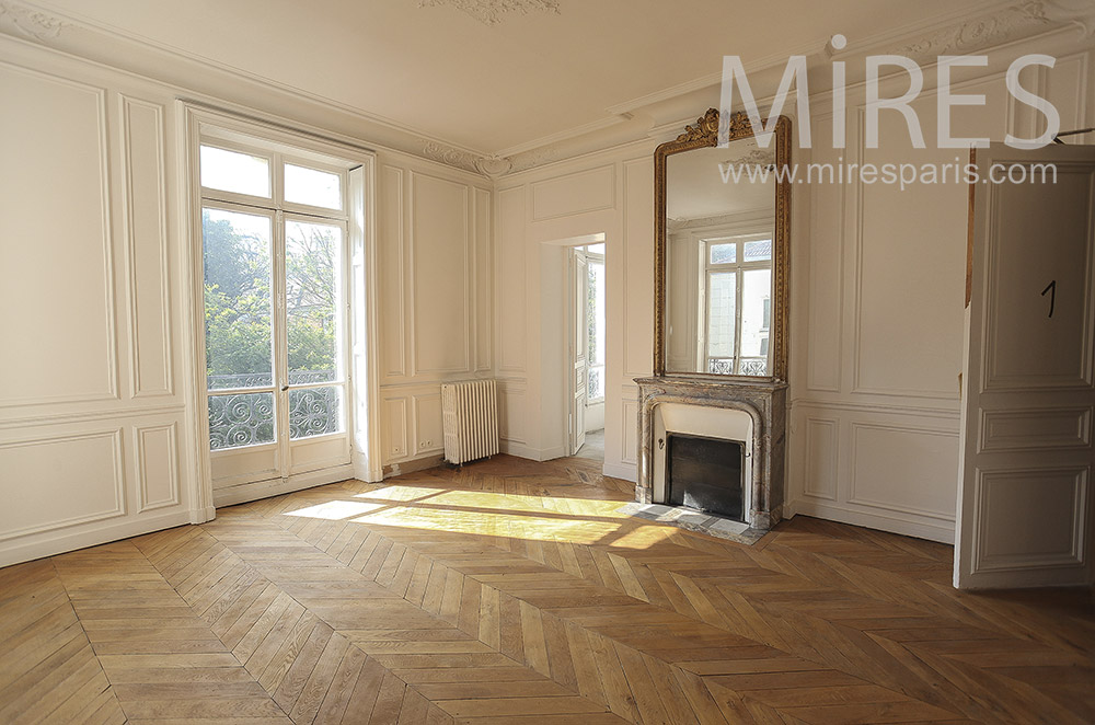 Très classique appartement parisien vide. C1564