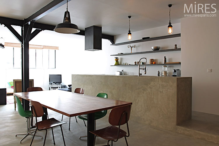 C0426 – Raw concrete and open kitchen