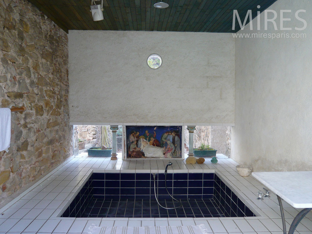 modern Roman bath on a couryard. C0811