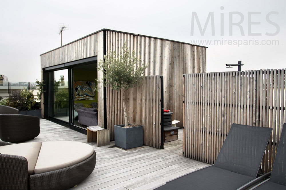 Wood deck terrace on the roof. C0827