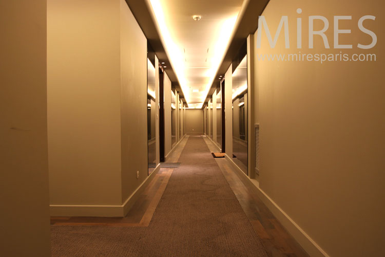 Gilded hallway and lacquered elevator. C0909