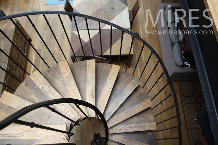 Wooden staircase. C1241