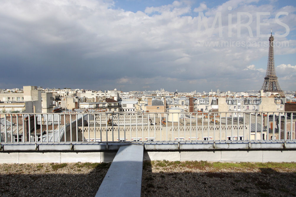 C1327 – Rooftop Eiffel Tower view