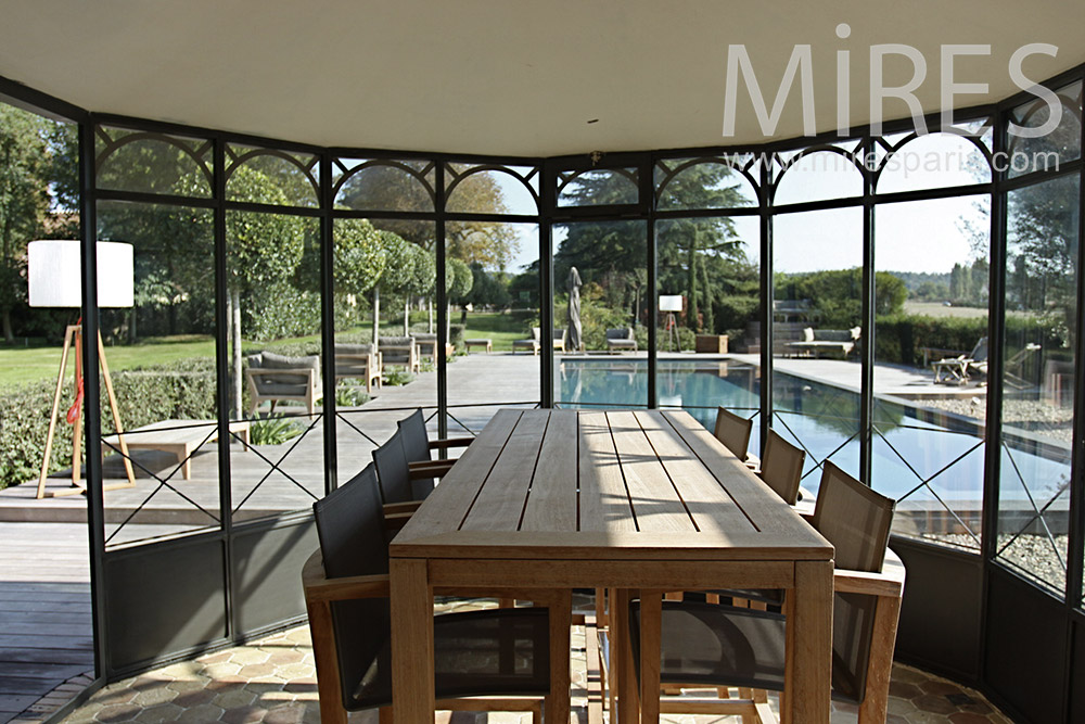 Lunch at the pool house. C1373
