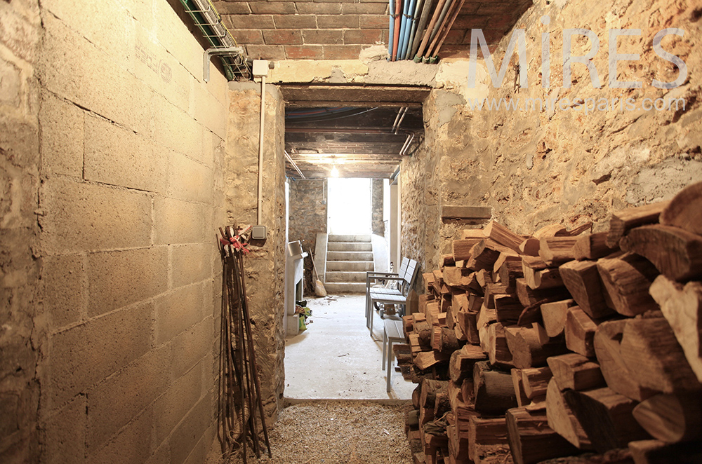 Stone cellar and wood reserve. c1464