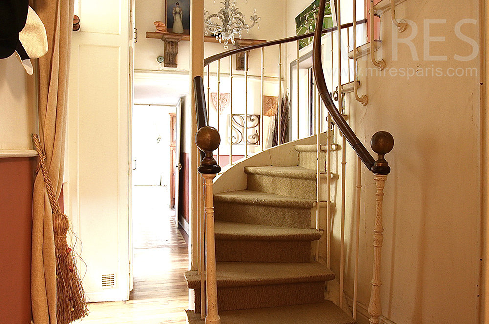 Narrow staircase. C1495