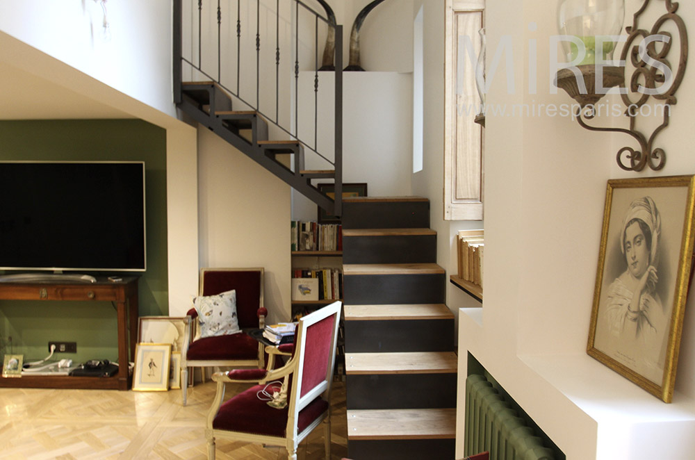 Home theater under the stairs. c1538