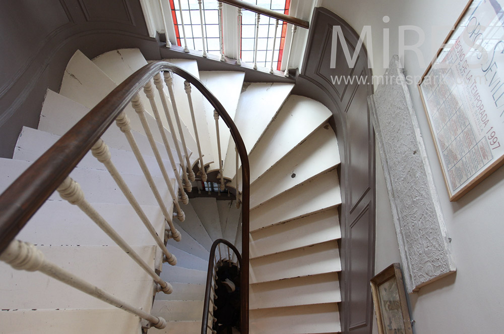 Old staircase on two floors. c0145