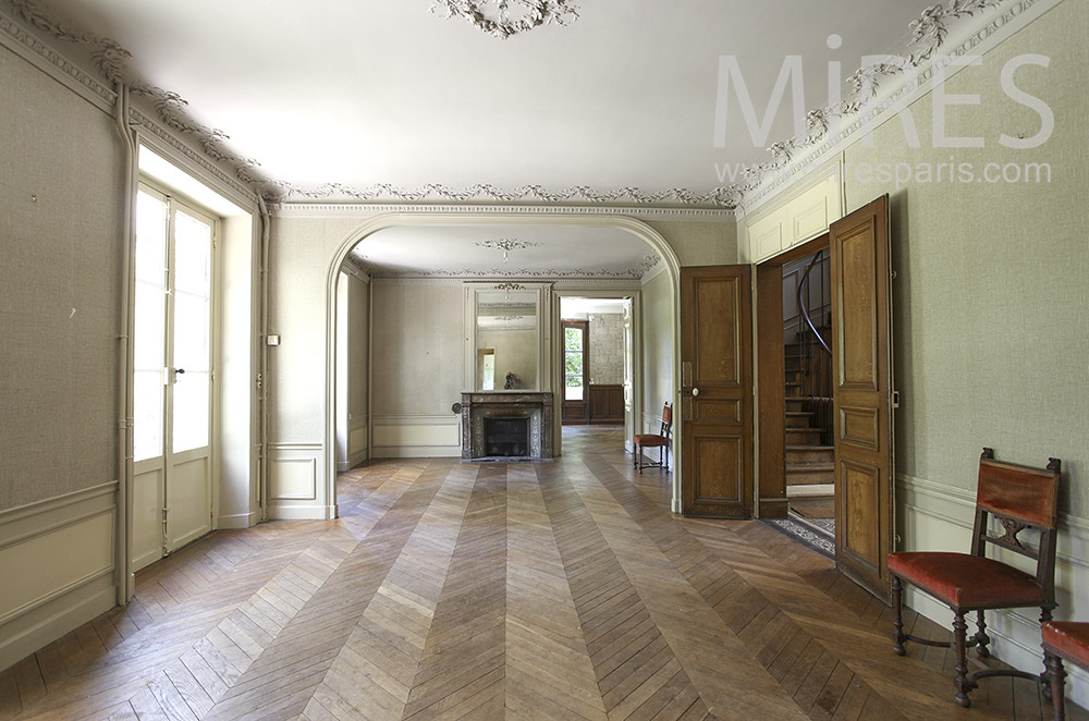 Double living room, moldings and parquet. C1585