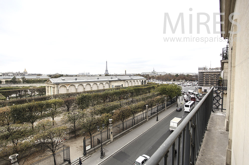 View of park and Eiffel Tower. C0065