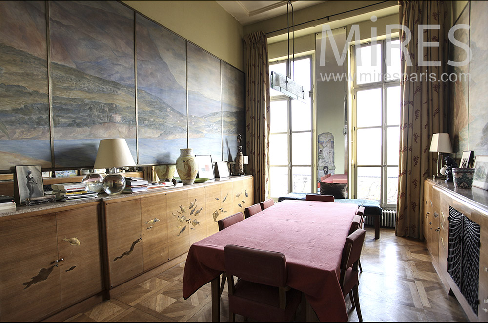Dîner vintage, mur peint. C1613