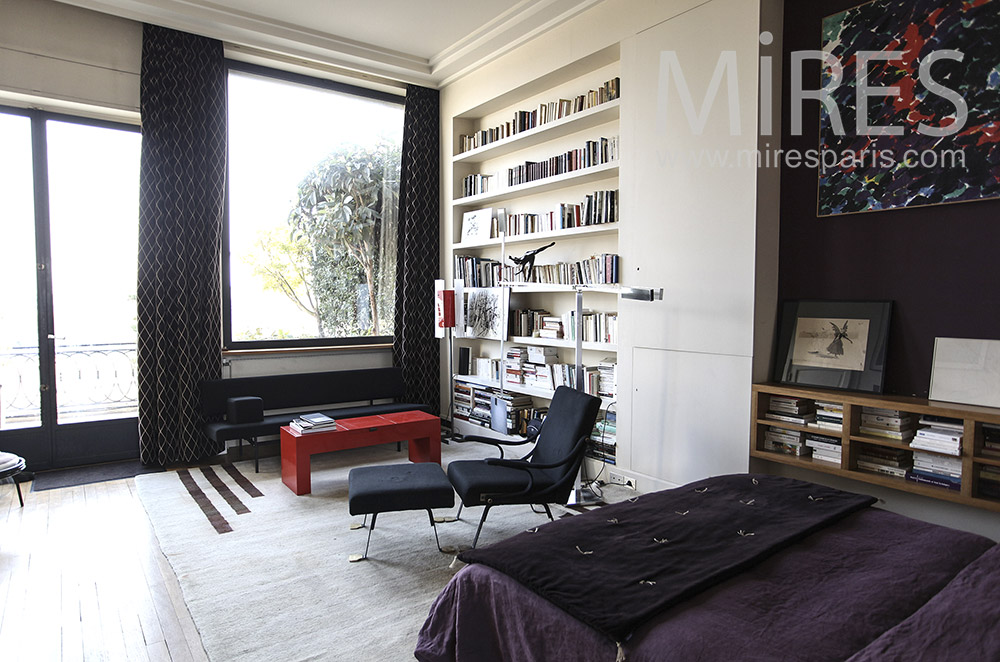 Chambre bibliothèque avec terrasse. C1613