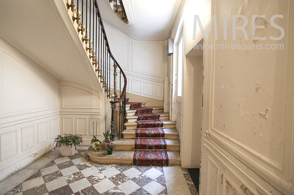 Old stairs with carpet. c0888