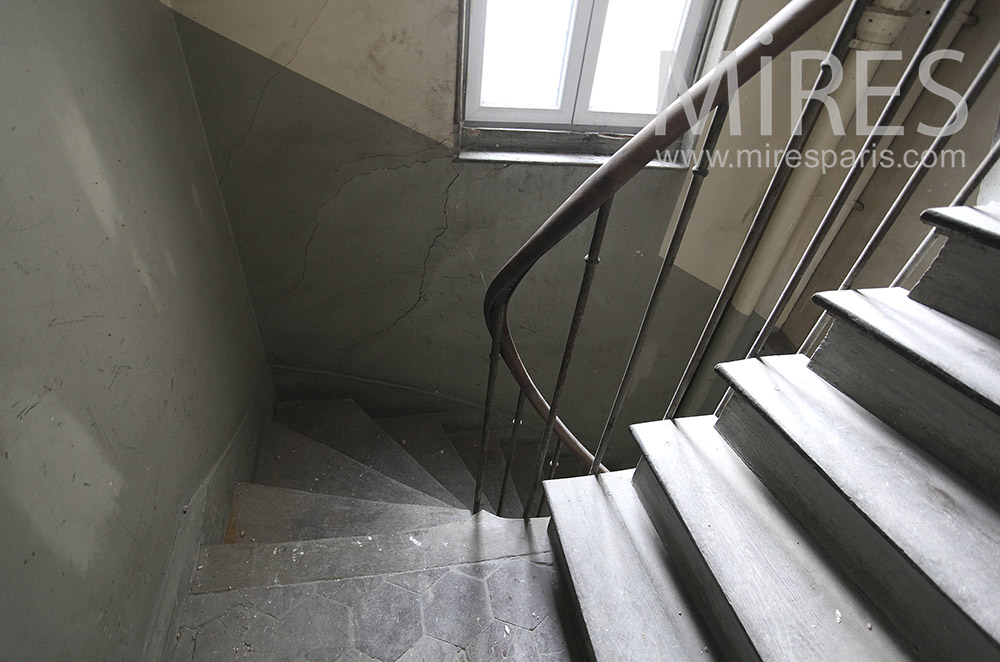 Gray service staircase. c0888
