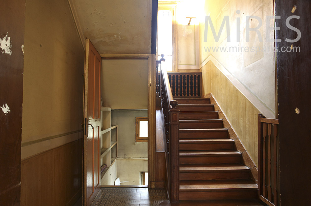 Wooden staircase. c1626