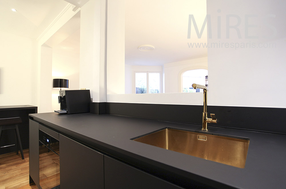 Modern black kitchen. C1629