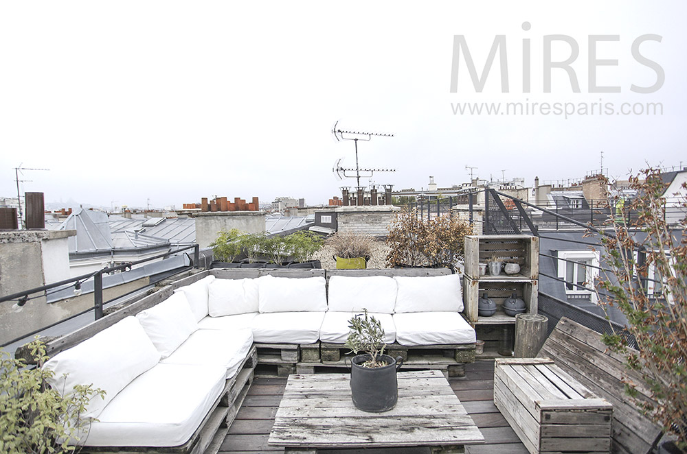 White lounge on rooftop. c1632