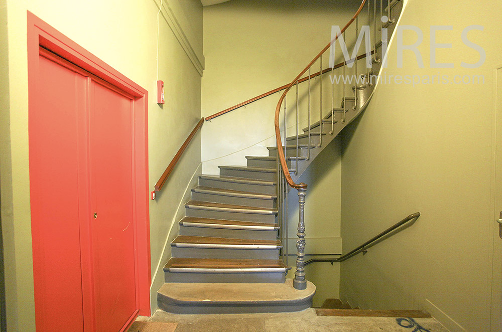 Old yellow staircase. c1636