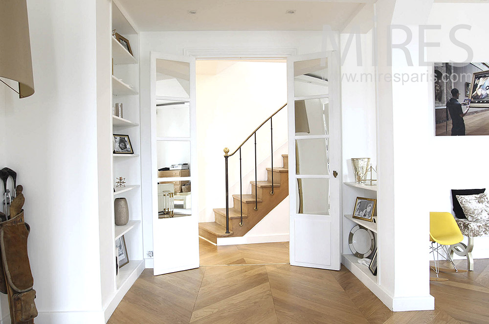 Wooden staircase. c1637