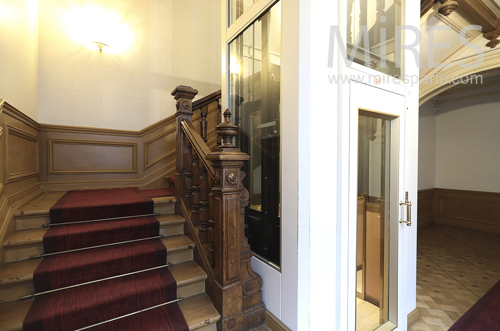Solid staircase and elevator. c1654