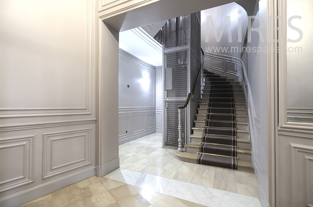 Staircase and elevator. C1663