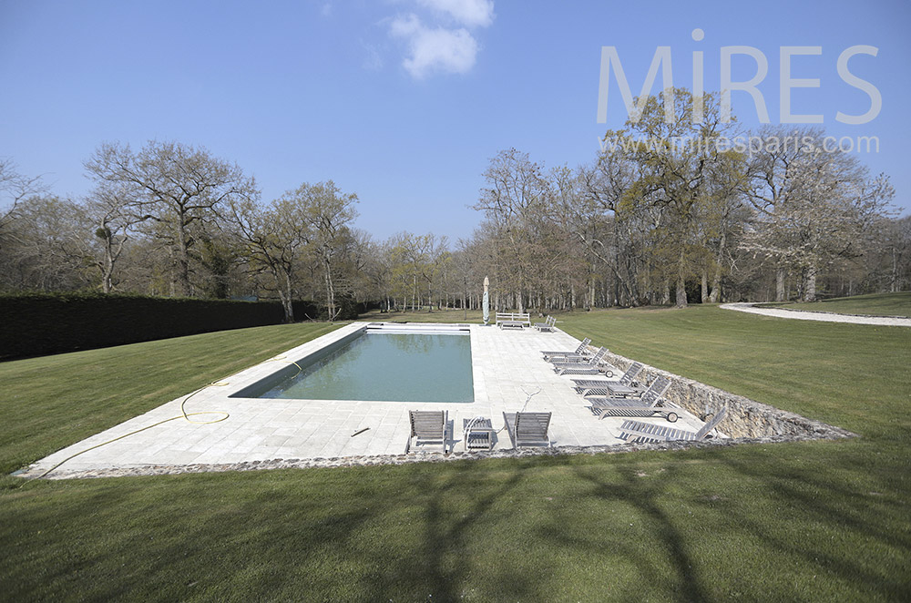 Piscine et pelouse. C1693