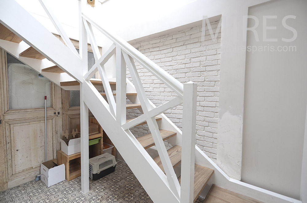 White staircase. C1745