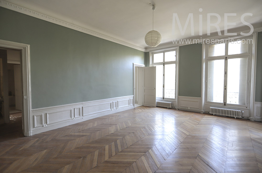 Faded green living room. C1751