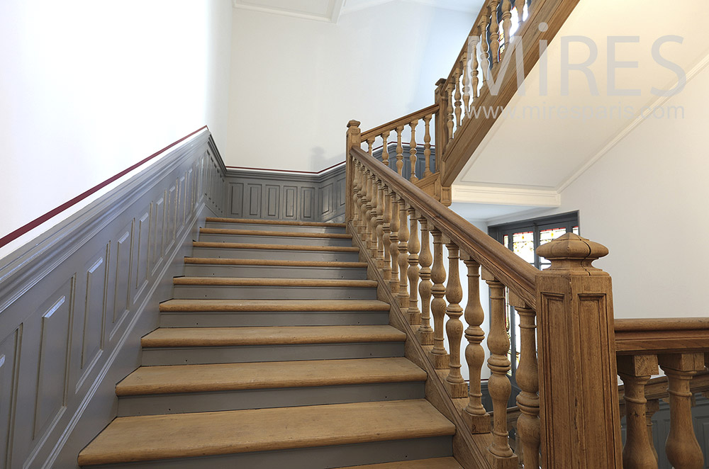 Wooden staircase. C1754