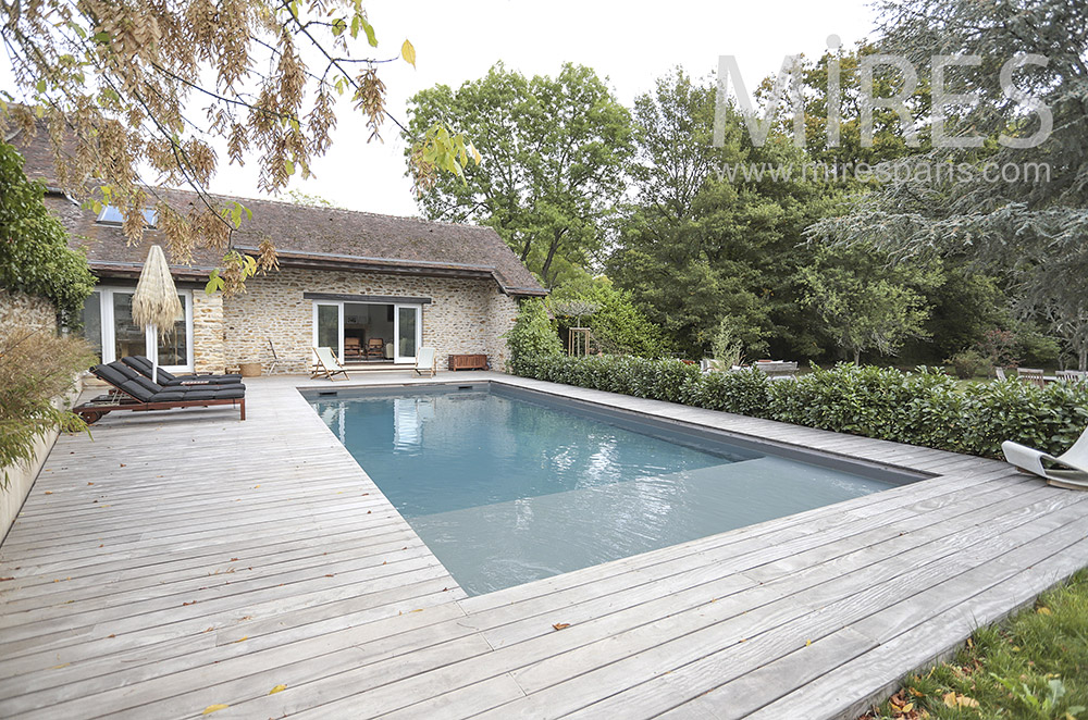 Pool lined with teak. C1757