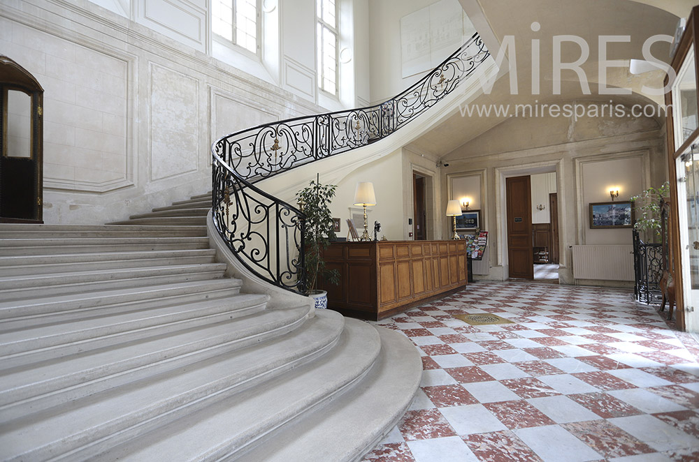 C1763 – Stone staircase and wrought iron