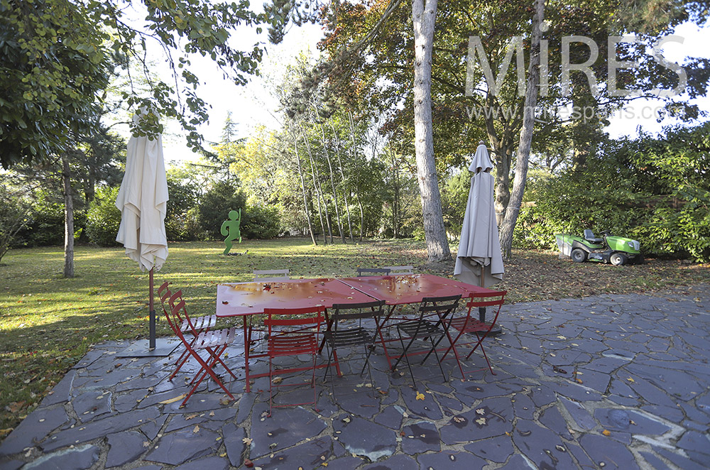Terrasse et jardin. C1767