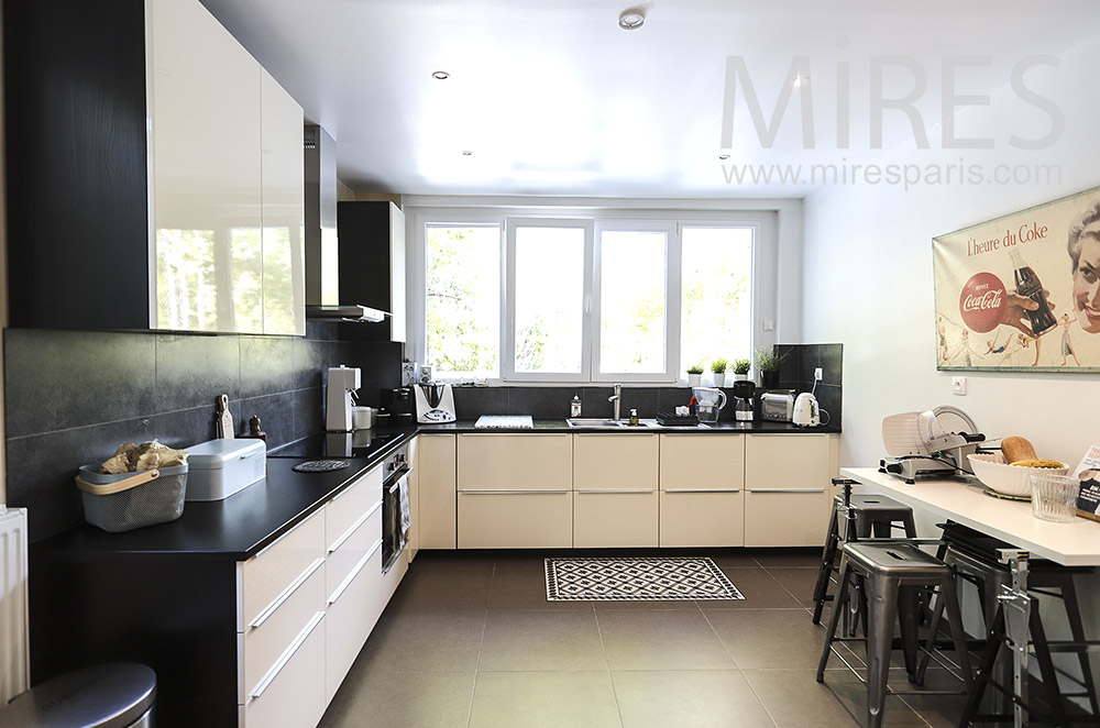 Modern black kitchen. C1767