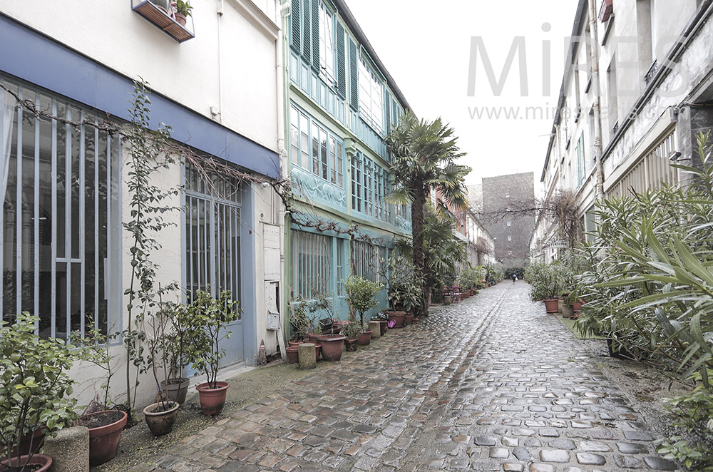 Cobbled courtyard. C1809