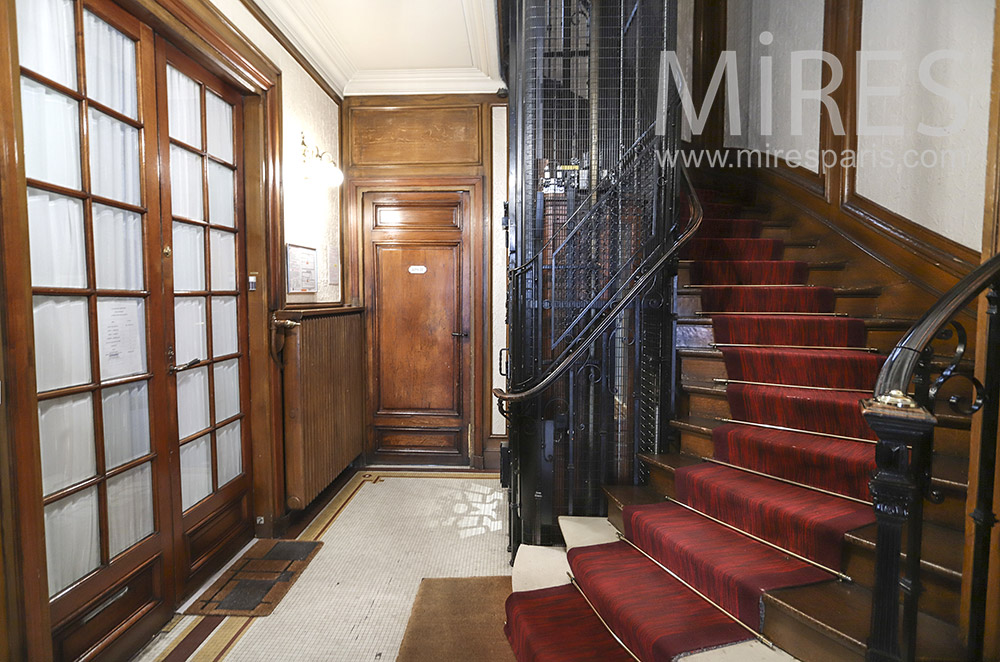Old staircase and elevator. C1827