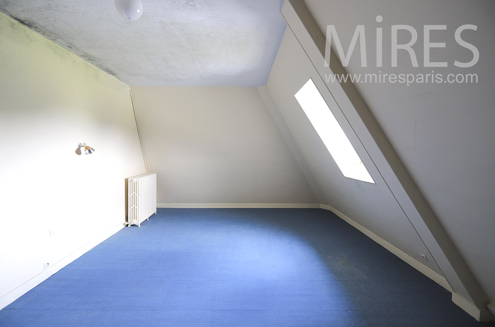 Room, blue carpet. C1830