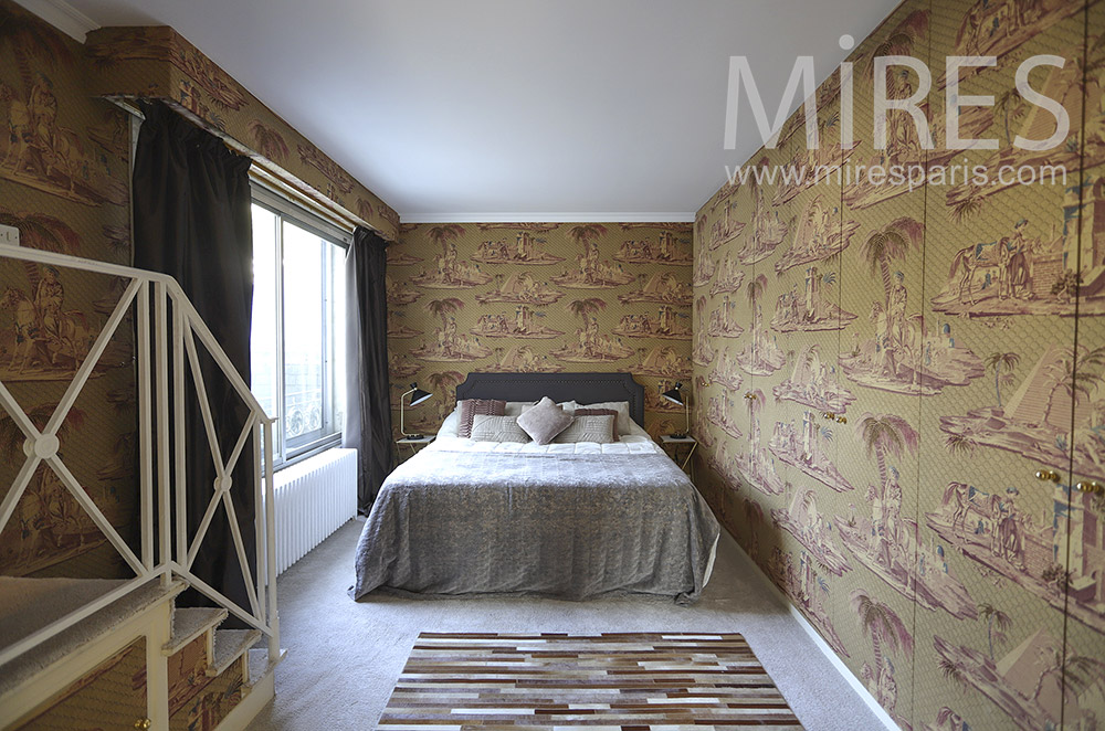 Bedroom and wallpaper. C1862