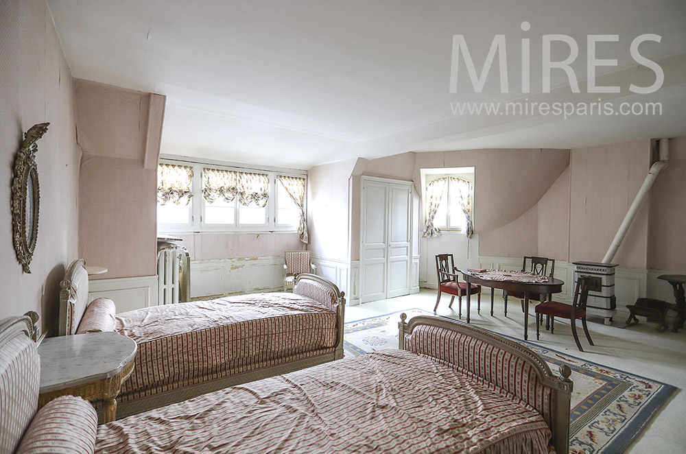 Large pink bedroom. C1864