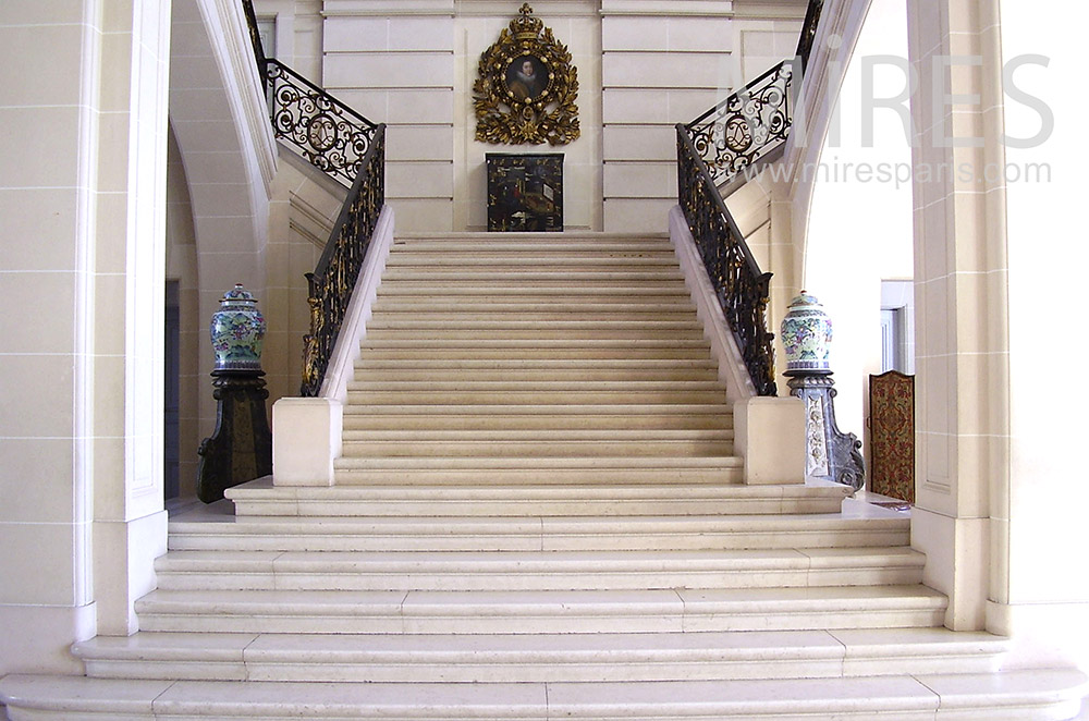 Large double staircase. C1884