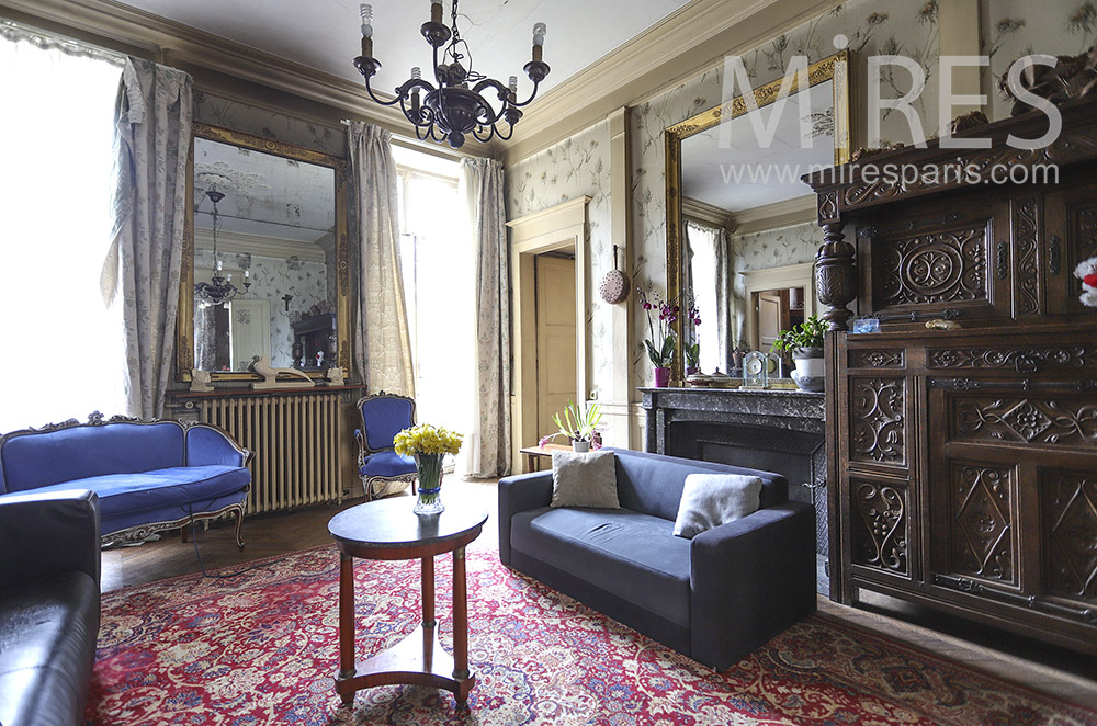 Living room, Henri II style atmosphere. C1901