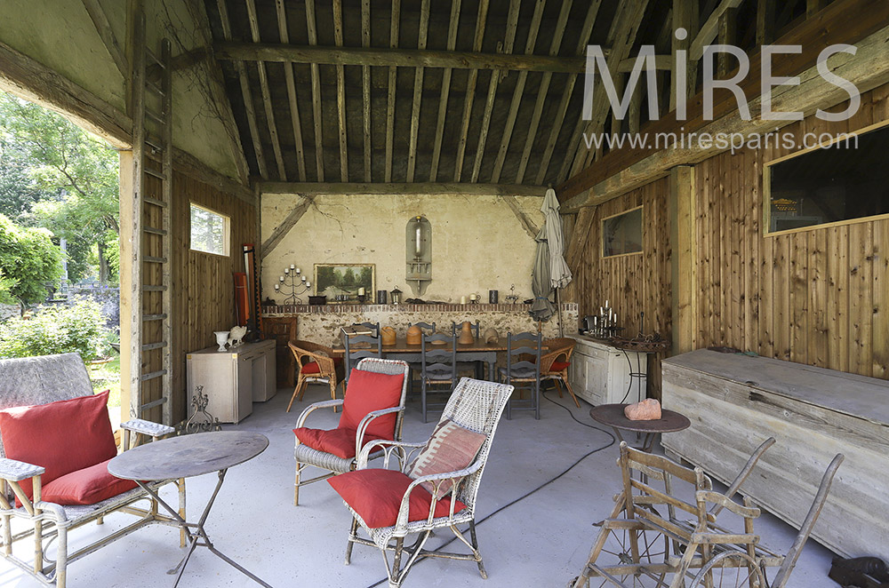 C1916 – Dining room in open barn