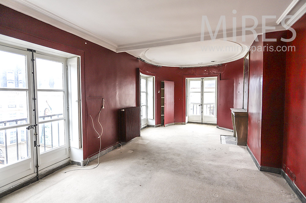 Garnet walls and French windows. C1925