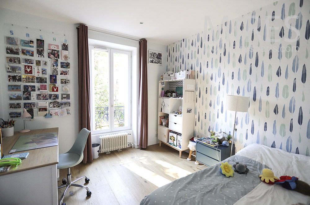 Wallpaper bedroom. C1934