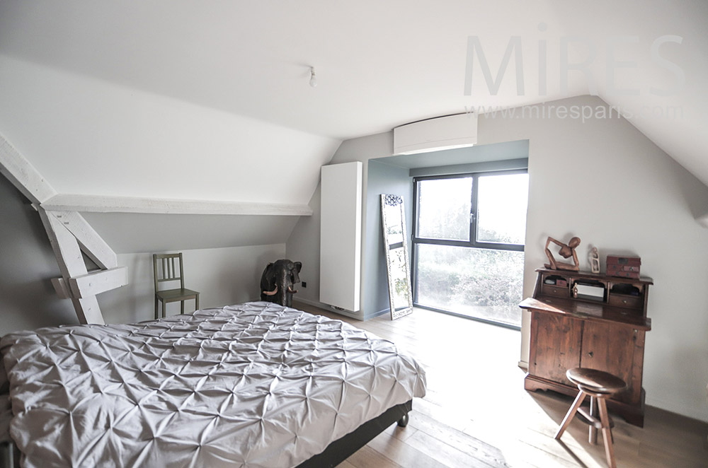 Bedroom with bay window. C1957