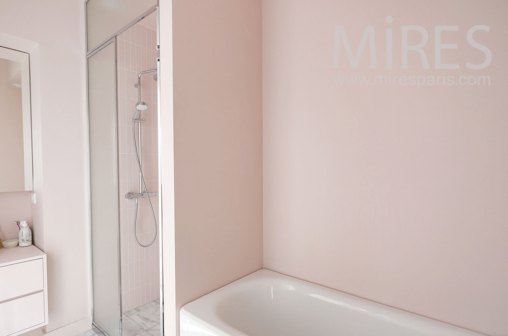 Powder pink bathroom. C1996