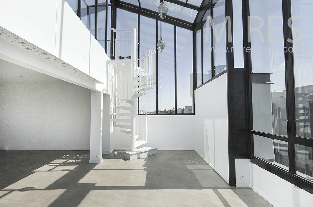 C2019 – Empty loft Eiffel Tower view