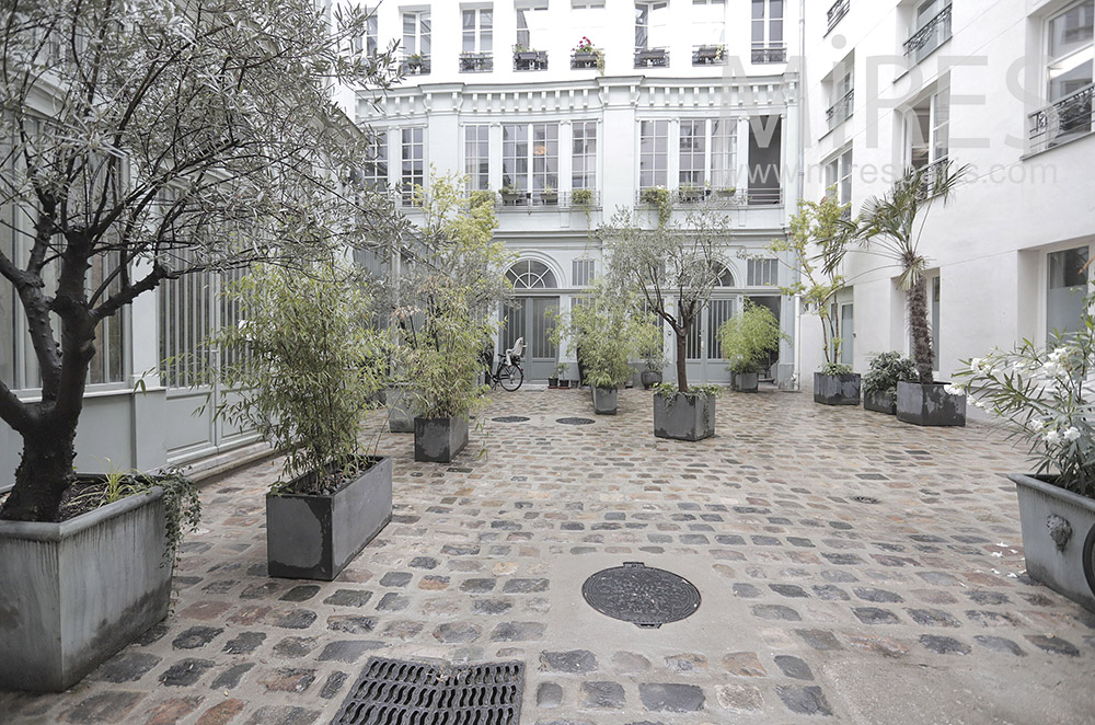 C2015 – Cour pavée d’immeuble parisien