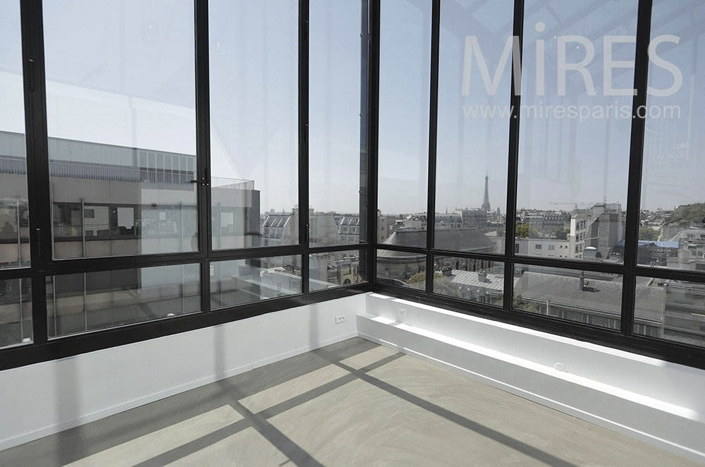 C2019 – Glass roof, view of the Eiffel Tower