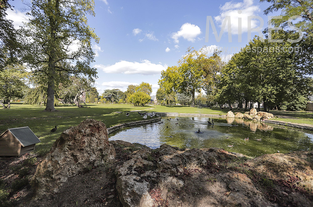 C1830 – Pond at the bottom of the park